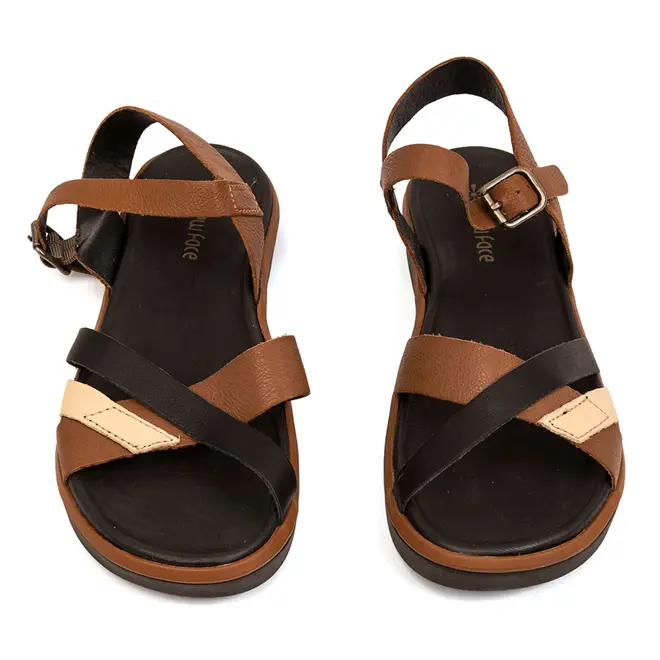 Rasteira Flatform New Face Whisky Mix Feminina
