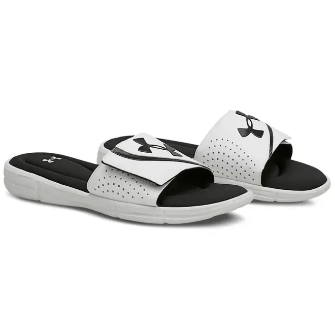 Chinelo Slide Under Armour Branco e Preto Masculino