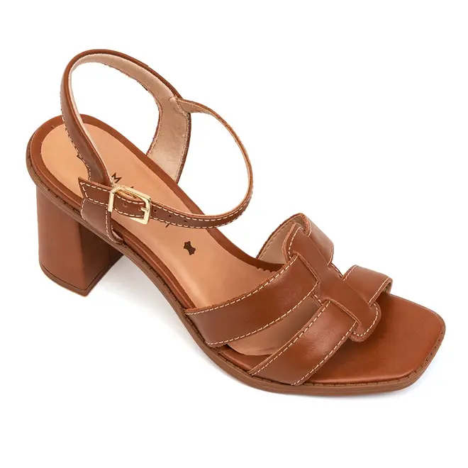 Sandália Salto Ramarim Toffee Feminina