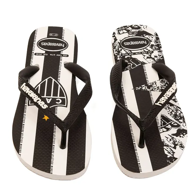 Chinelo Dedo Havaianas Time Atletic Branco e Preto Masculino