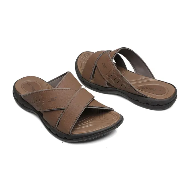 Chinelo Itapuã Slide Marrom e Preto Masculino