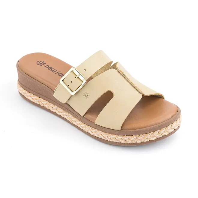 Tamanco Anabela New Face Ostra New Feminino
