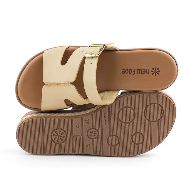 Tamanco Anabela New Face Ostra New Feminino