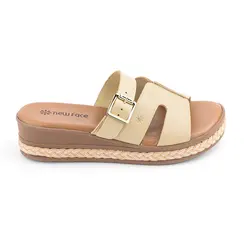 Tamanco Anabela New Face Ostra New Feminino