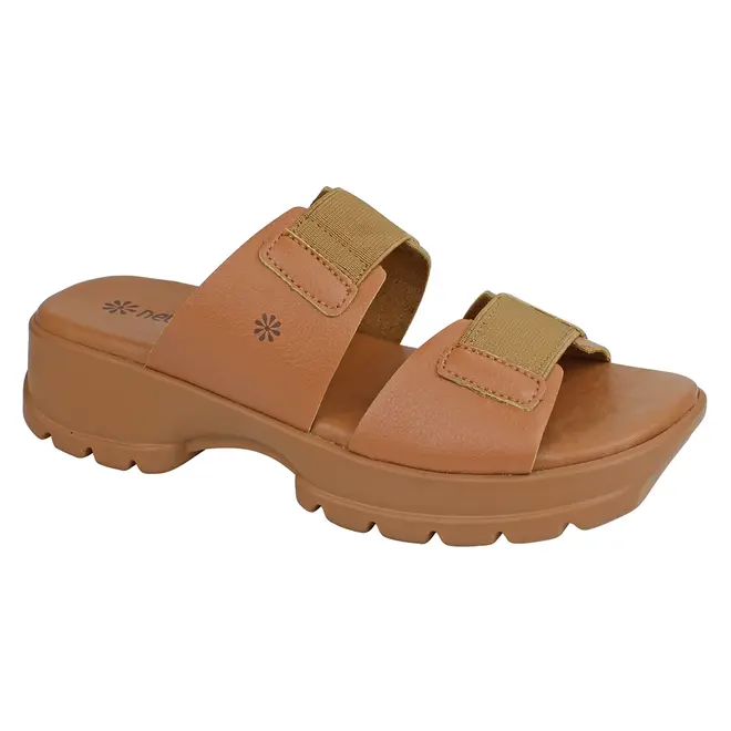 Rasteira Flatform New Face Caramelo Feminina