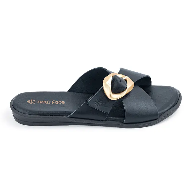 Tamanco Rasteira New Face Preto Feminino