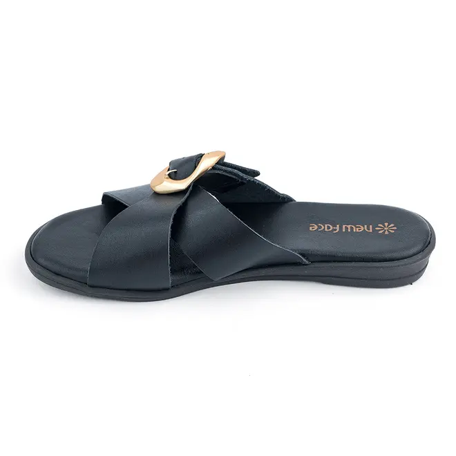 Tamanco Rasteira New Face Preto Feminino