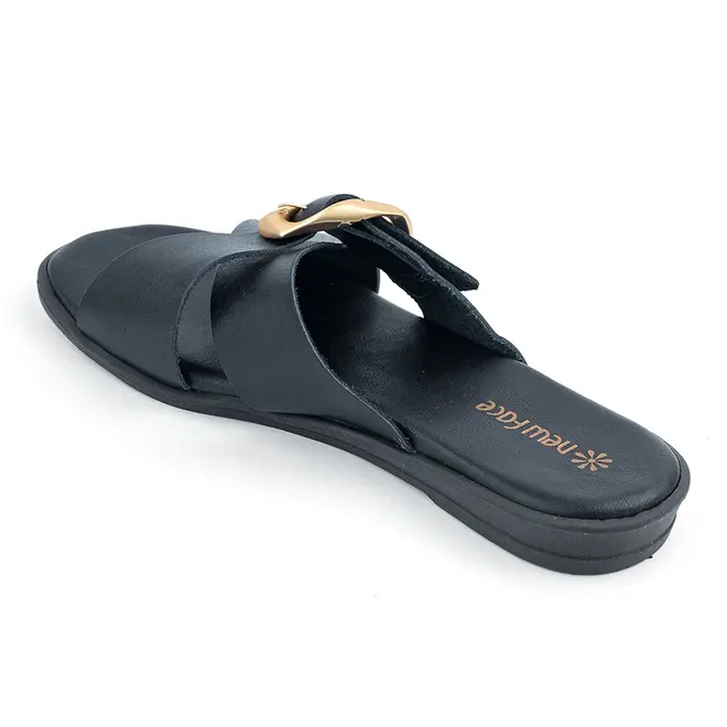 Tamanco Rasteira New Face Preto Feminino