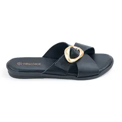 Tamanco Rasteira New Face Preto Feminino