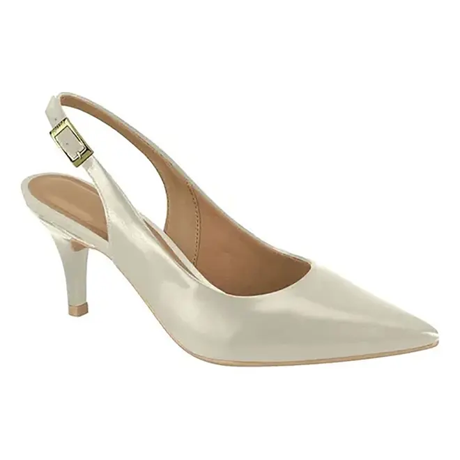 Sapato Chanel Vizzano Branco Off Feminino