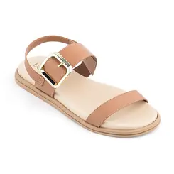 Sandália Rasteira Beira Rio Camel Feminina