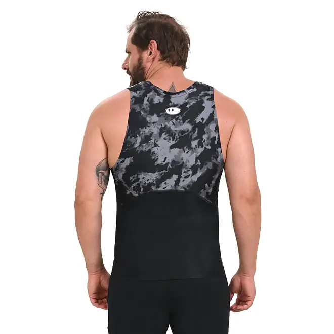 Regata de Compressão Masculina Under Armour HeatGear Iso-Chill Printed