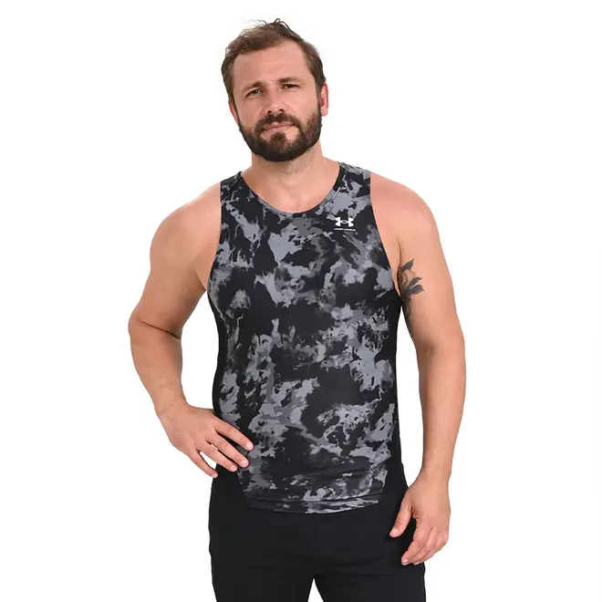 Regata de Compressão Masculina Under Armour HeatGear Iso-Chill Printed
