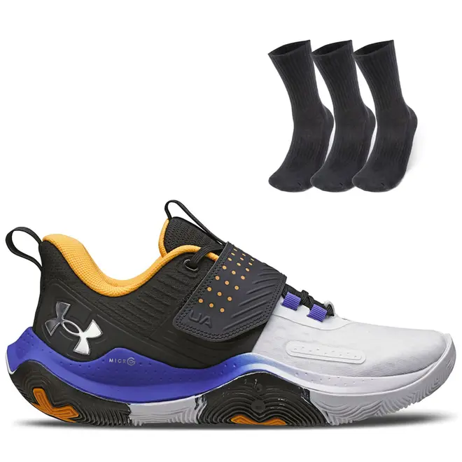 Kit 1 Tênis de Basquete Masculino Under Armour Buzzer SE e 1 Pct com 3 pares de Meia cano alto