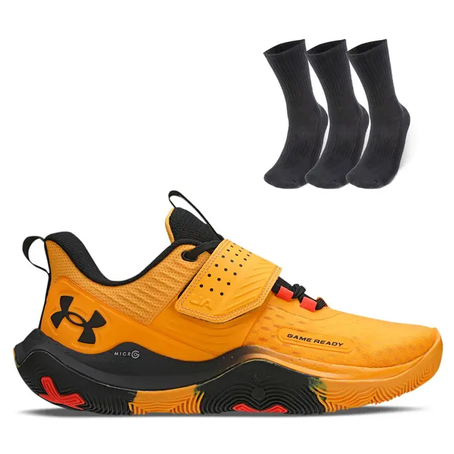 Kit 1 Tênis de Basquete Masculino Under Armour Buzzer SE e 1 Pct com 3 pares de Meia cano alto