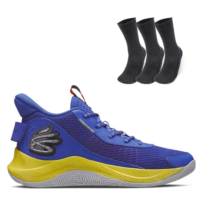 Kit 1 Tênis de Basquete Masculino Under Armour Curry 3Z7 e 1 pct com 3 pares de meia cano alto