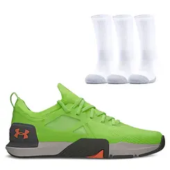 Kit Tênis Treino Masculino Feminino Tribase Cross e Pct Meias - Quíron Under Armour