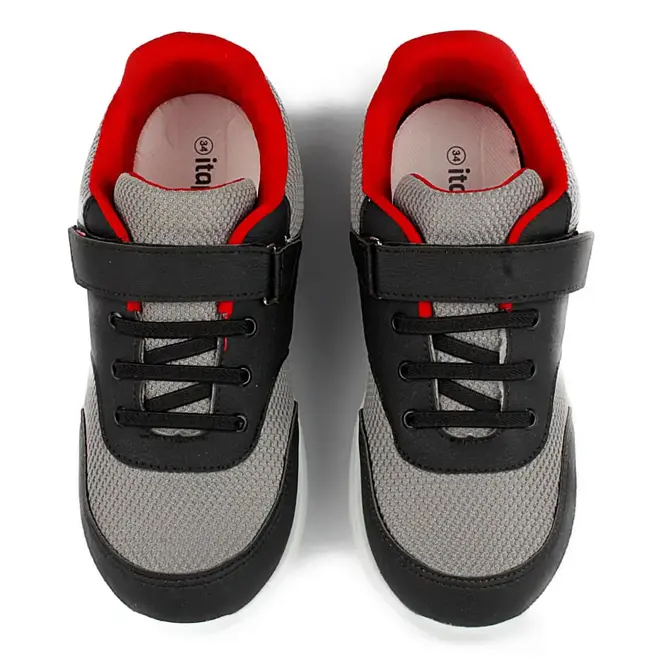 Tênis Casual Juvenil Itapuã Preto e Vermelho Masculino