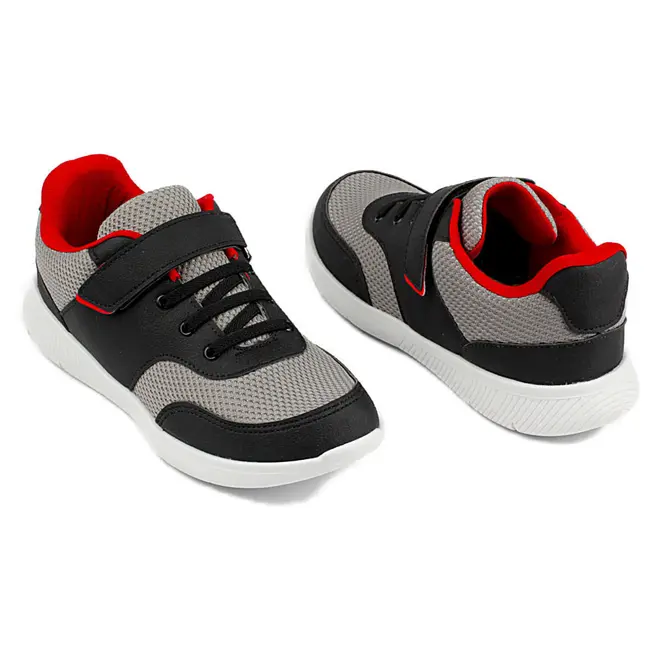 Tênis Casual Juvenil Itapuã Preto e Vermelho Masculino