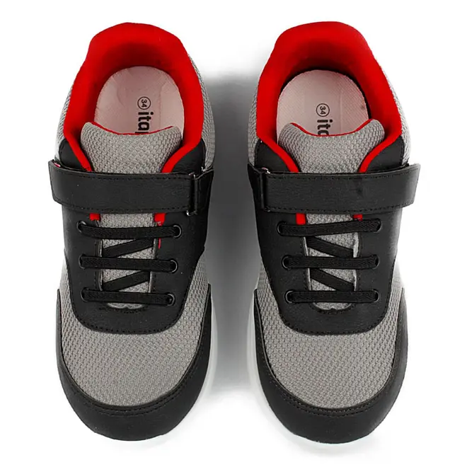 Tênis Casual Juvenil Itapuã Preto e Vermelho Masculino