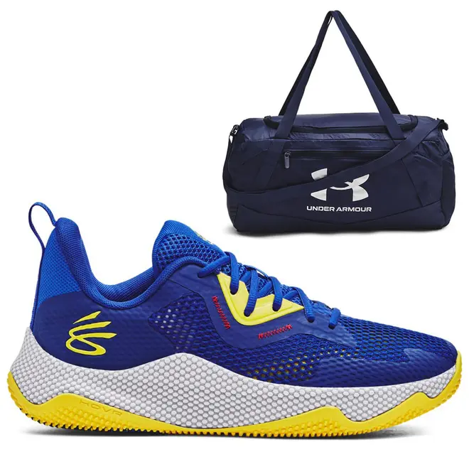 Kit 1 Tênis de Basquete Masculino Under Armour Curry HOVR Splash 3 e 1 Mala Undeniable 5.0