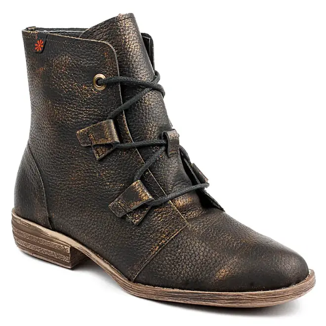 Bota Flat Couro New Face - Ouro