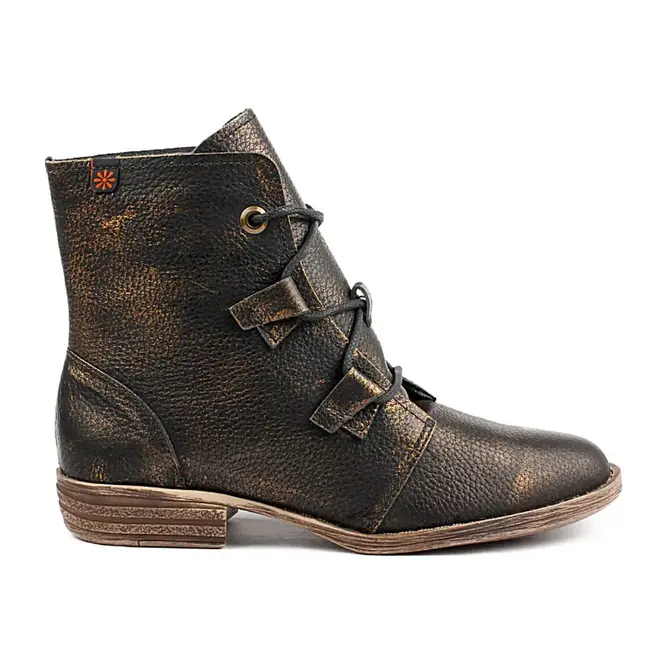 Bota Flat Couro New Face - Ouro