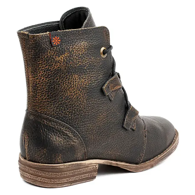 Bota Flat Couro New Face - Ouro