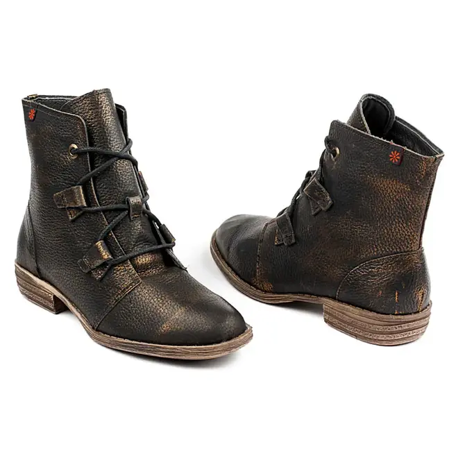 Bota Flat Couro New Face - Ouro