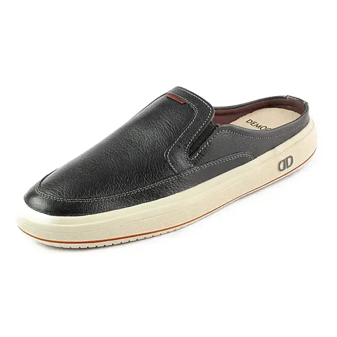 Mule Democrata Couro Denim Go Preto Masculino