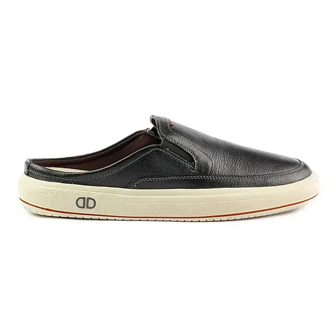 Mule Democrata Couro Denim Go Preto Masculino