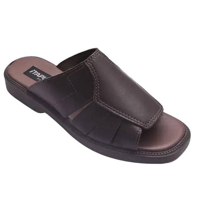 Chinelo Slide Itapuã Couro Marrom Masculino