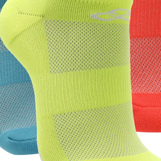 Meia Olympikus Cano Invisível Neon Pacote c/ 3 pares Masculina