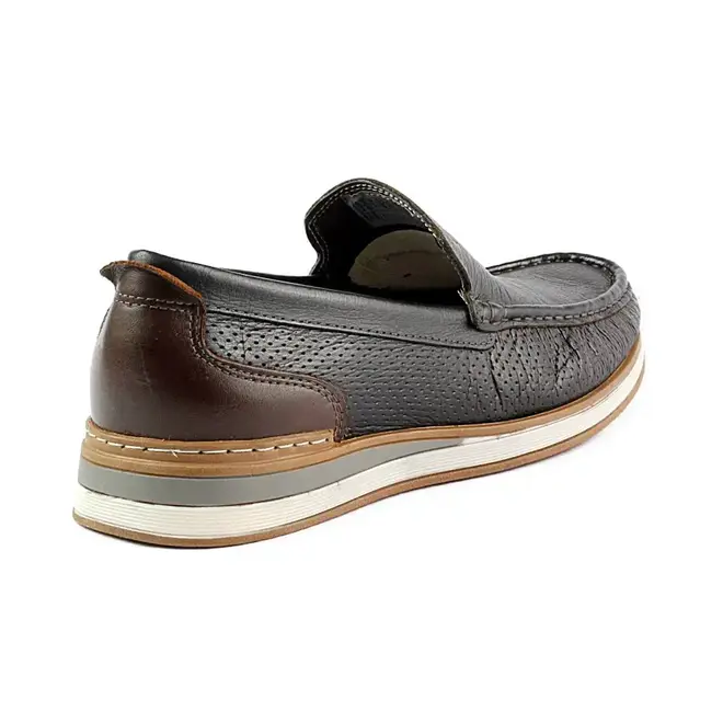 Mocassim Democrata Deck Masculino Preto e Marrom