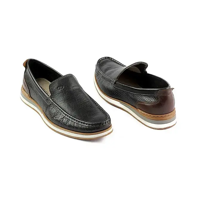 Mocassim Democrata Deck Masculino Preto e Marrom