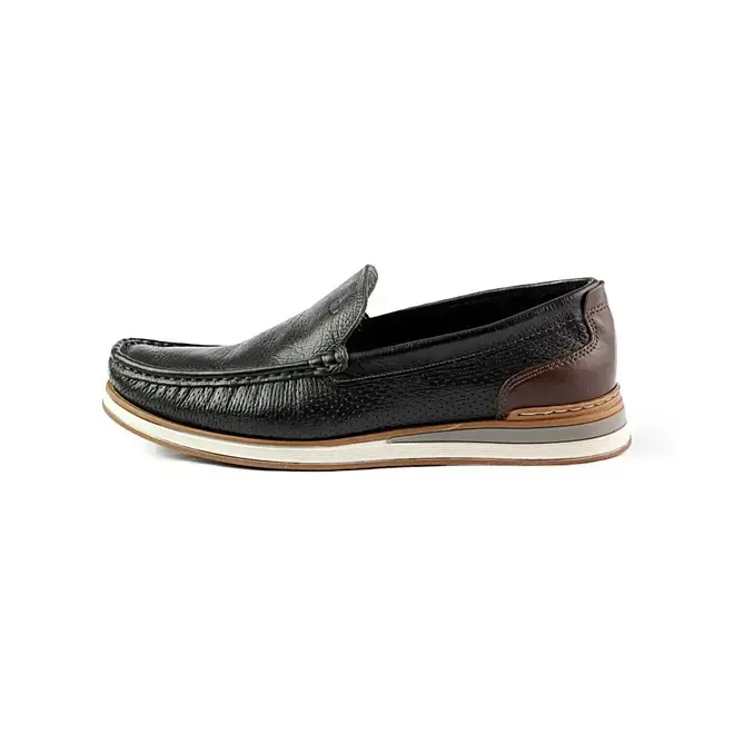 Mocassim Democrata Deck Masculino Preto e Marrom