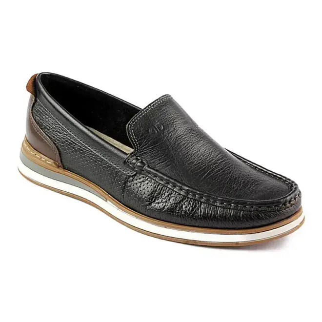 Mocassim Democrata Deck Masculino Preto e Marrom