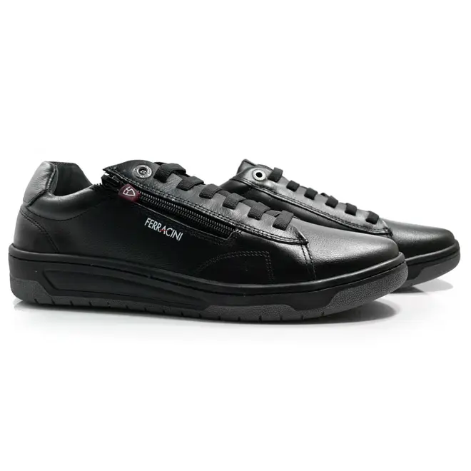 Sapatênis Masculino de Couro Ferracini Vox Preto 8052