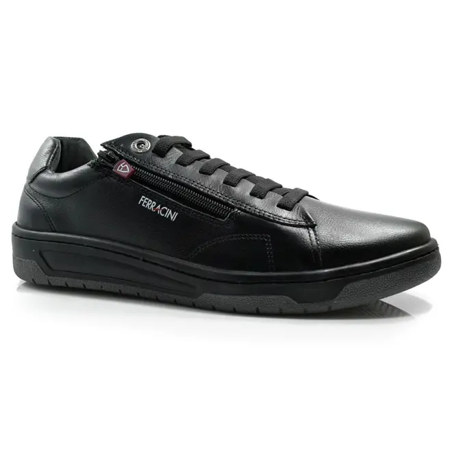 Sapatênis Masculino de Couro Ferracini Vox Preto 8052
