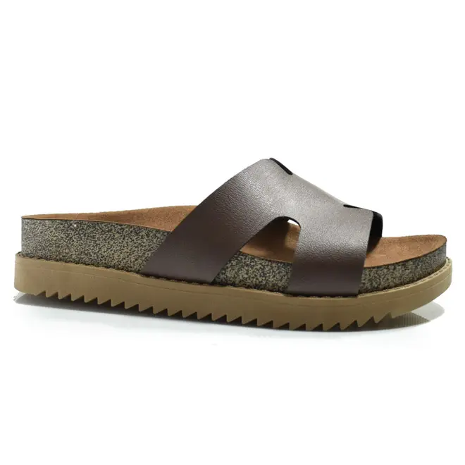 Sandália Flat Feminina Moleca Marrom 5500.100.9569