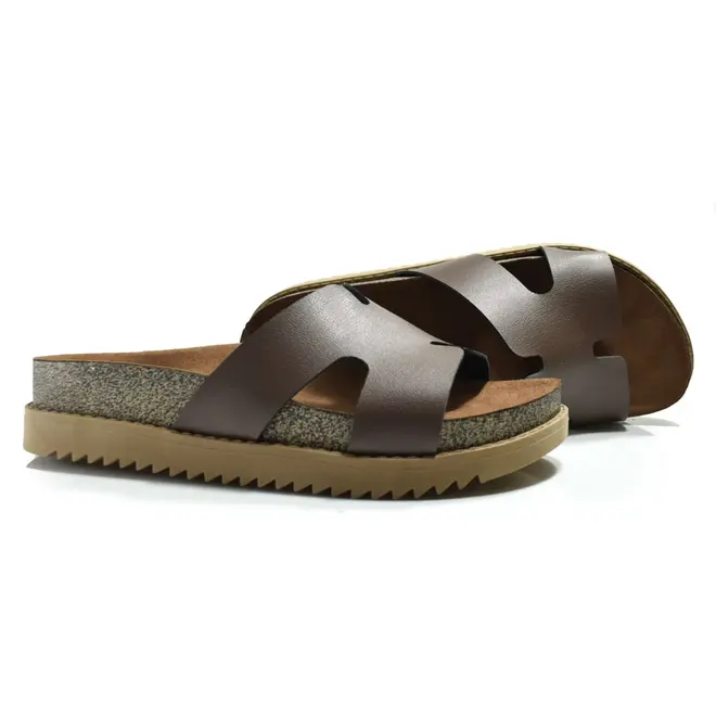 Sandália Flat Feminina Moleca Marrom 5500.100.9569