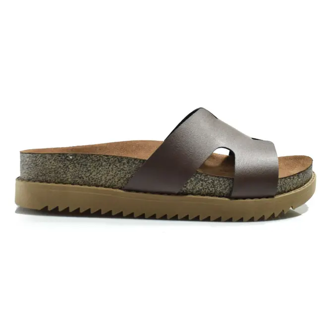 Sandália Flat Feminina Moleca Marrom 5500.100.9569