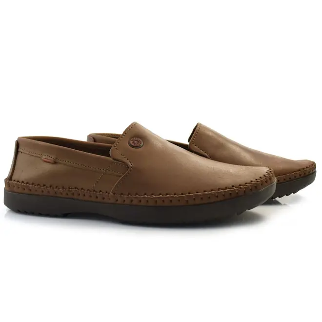 Sapatilha de Couro Masculina Free Way Logan Marrom LOGANX-1