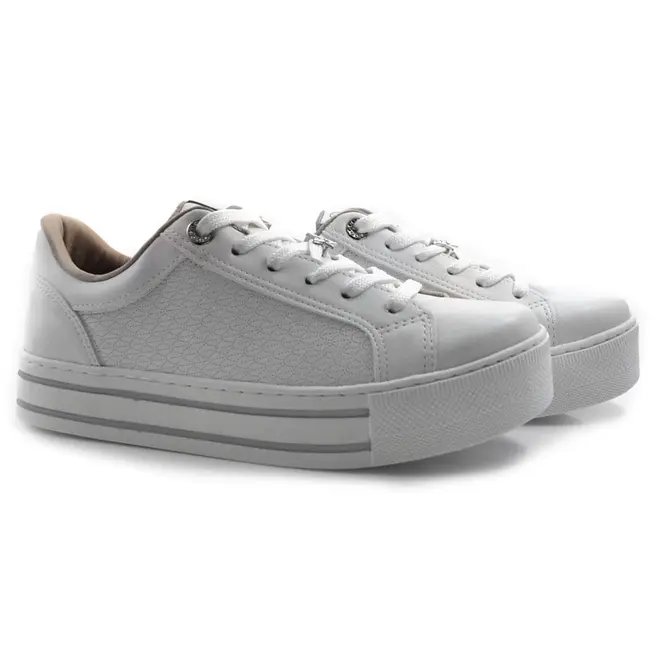 Tênis Casual Feminino Via Marte Branco 010-013-01