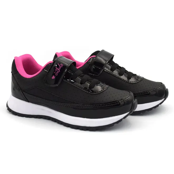 Tênis Infantil Feminino Jet Kids Preto 10.158