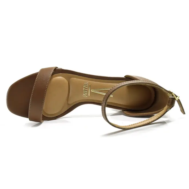 Sandália Feminina com Salto Bloco Vizzano Marrom 6428104-7286