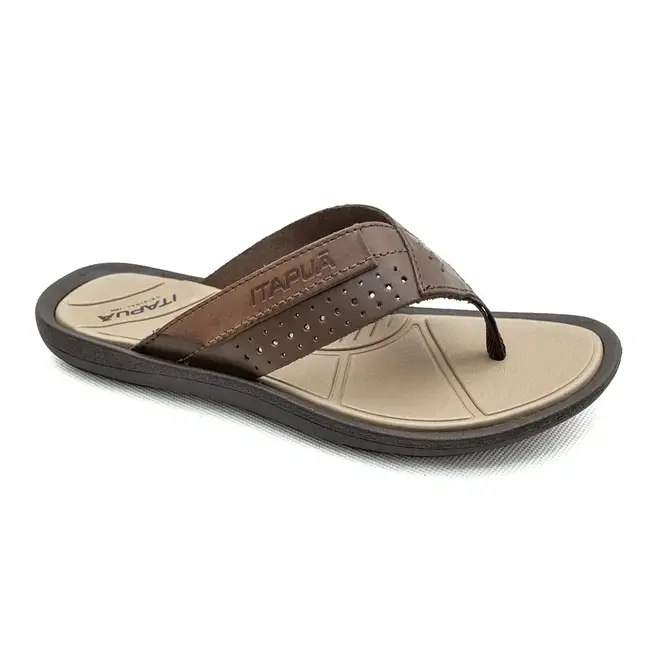 Chinelo Itapuã Couro Marrom Masculino