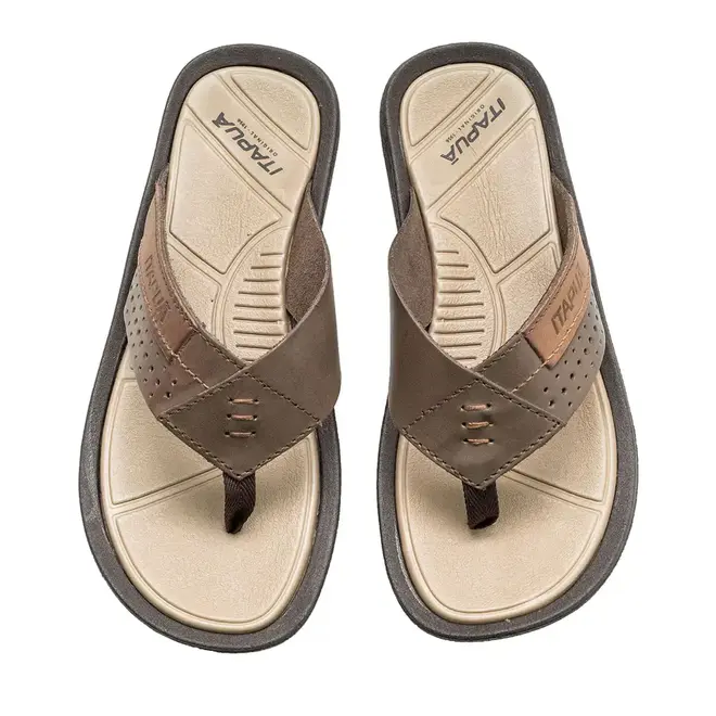 Chinelo Itapuã Couro Marrom Masculino
