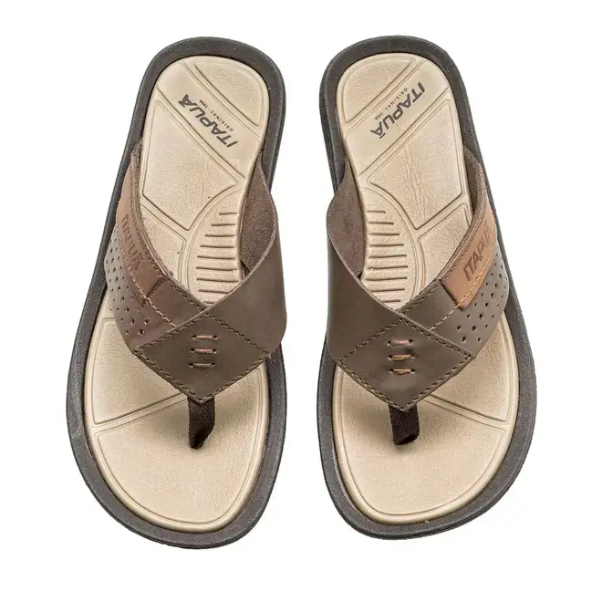 Chinelo Itapuã Couro Marrom Masculino
