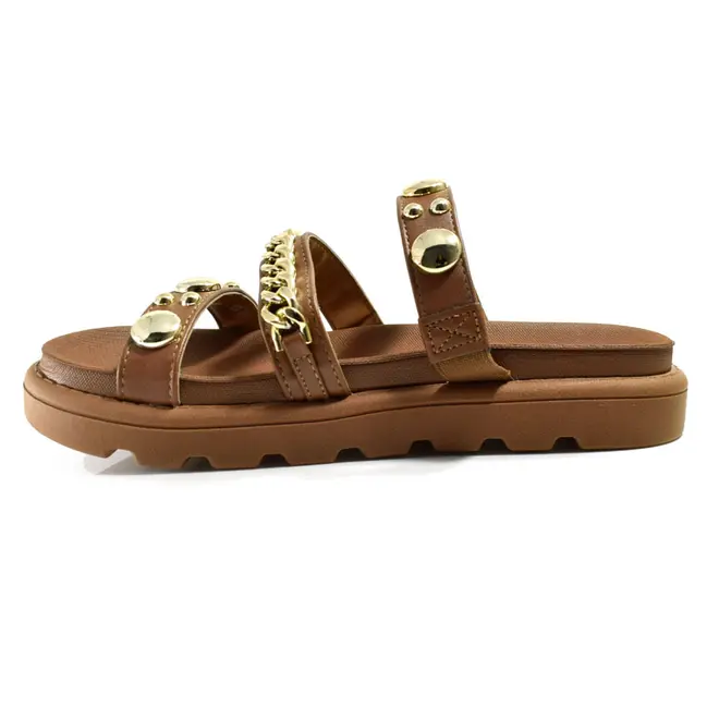 Sandália Flat Feminina Vizzano Bege 6510.102.7286